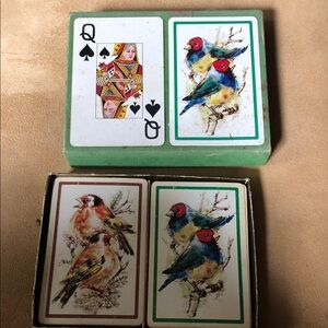EUC vintage double deck bird motif Fournier playing cards